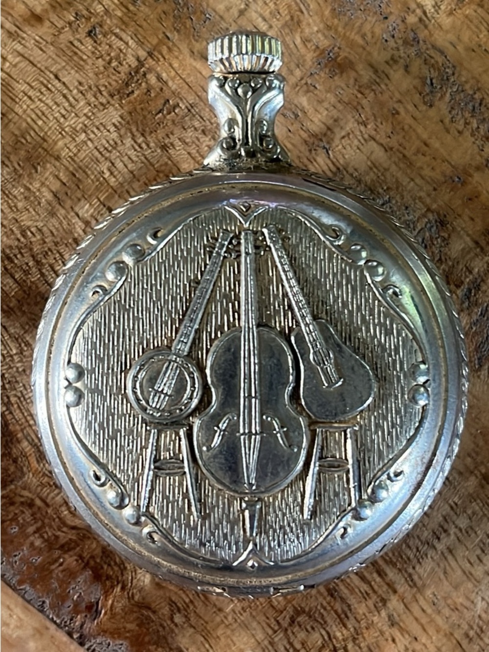 Vintage Westclox Pocket Watch with Musical Instrument Motif